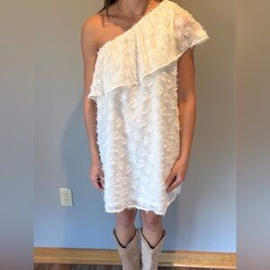 Material Girl White One Shoulder Dress